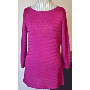 Dana Buchman Magenta Blouse with Geometric Fabric